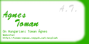 agnes toman business card
