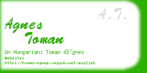 agnes toman business card